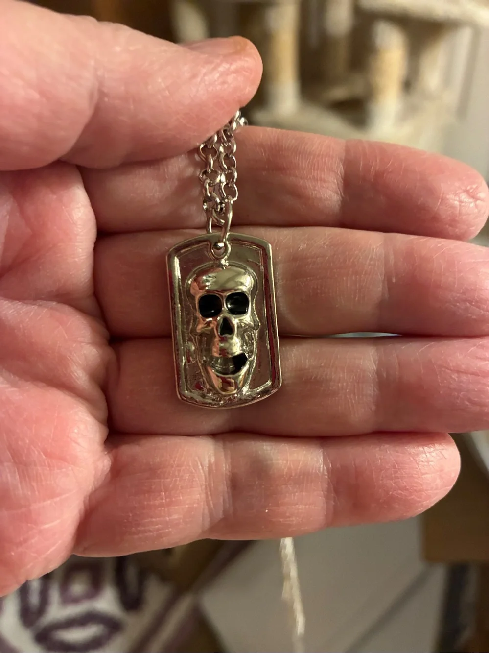 Skull Pendant Necklace Scary face…